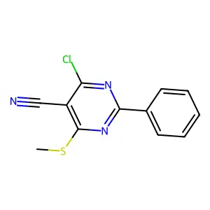 4-Chloro-6-(methylthio)-2-phenylpyrimidine-5-carbonitrile structure