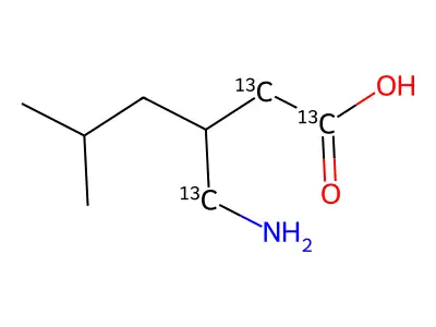 3-(Aminomethyl)-5-methylhexanoic acid structure
