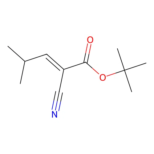 tert-butyl (E)-2-cyano-4-methylpent-2-enoate structure