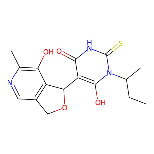 1-(sec-butyl)-6-hydroxy-5-(7-hydroxy-6-methyl-1,3-dihydrofuro[3,4-c]pyridin-1-yl)-2-thioxo-2,3-dihydropyrimidin-4(1H)-one structure