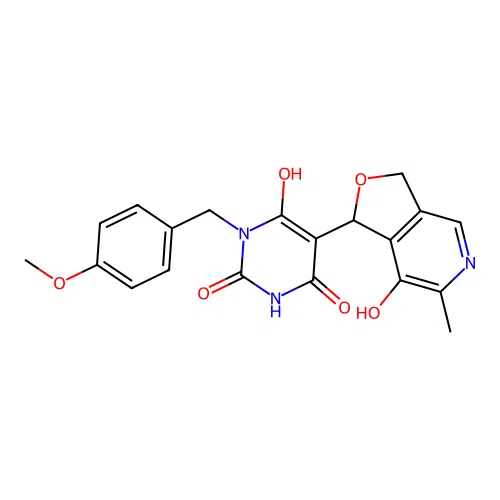 6-hydroxy-5-(7-hydroxy-6-methyl-1,3-dihydrofuro[3,4-c]pyridin-1-yl)-1-(4-methoxybenzyl)pyrimidine-2,4(1H,3H)-dione structure
