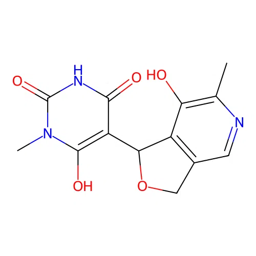 6-hydroxy-5-(7-hydroxy-6-methyl-1,3-dihydrofuro[3,4-c]pyridin-1-yl)-1-methylpyrimidine-2,4(1H,3H)-dione structure