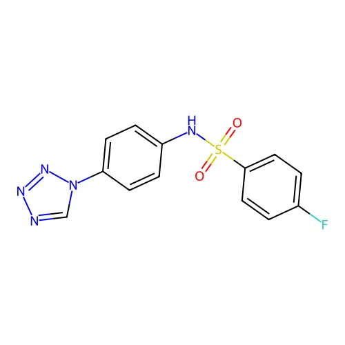 4-fluoro-N-[4-(1H-tetrazol-1-yl)phenyl]benzenesulfonamide structure