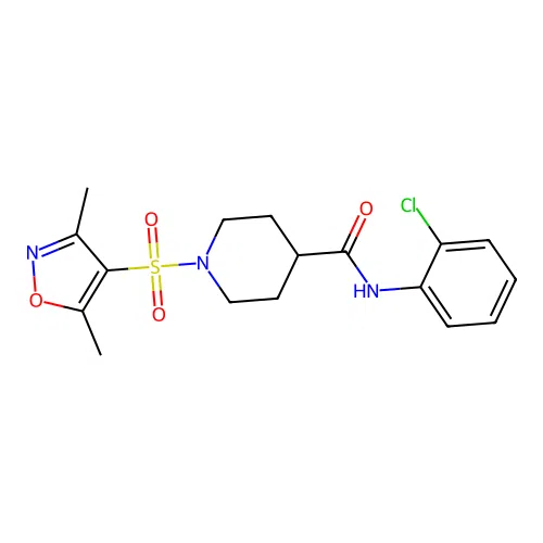 N-(2-chlorophenyl)-1-[(3,5-dimethyl-1,2-oxazol-4-yl)sulfonyl]piperidine-4-carboxamide structure