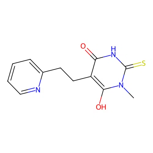 6-hydroxy-3-methyl-5-[2-(pyridin-2-yl)ethyl]-2-sulfanylpyrimidin-4(3H)-one structure