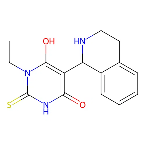 1-ethyl-6-hydroxy-2-sulfanylidene-5-(1,2,3,4-tetrahydroisoquinolin-1-yl)pyrimidin-4-one structure