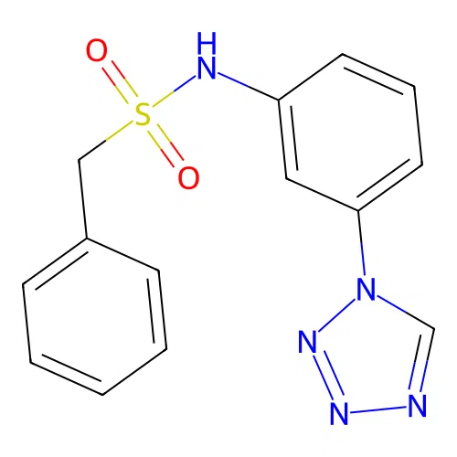 1-phenyl-N-[3-(1H-tetrazol-1-yl)phenyl]methanesulfonamide structure