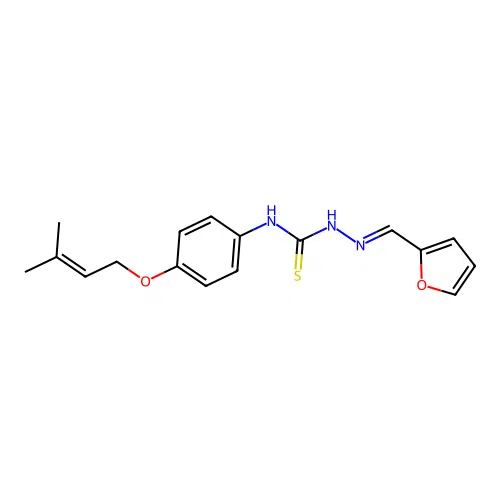 2-Furaldehyde, 4-(4-((3-methyl-2-butenyl)oxy)phenyl)thiosemicarbazone structure