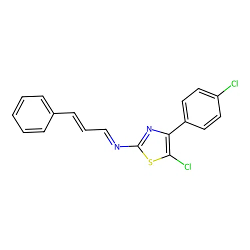(E)-N-(5-Chloro-4-(4-chlorophenyl)-1,3-thiazol-2-yl)-3-phenylprop-2-en-1-imine structure
