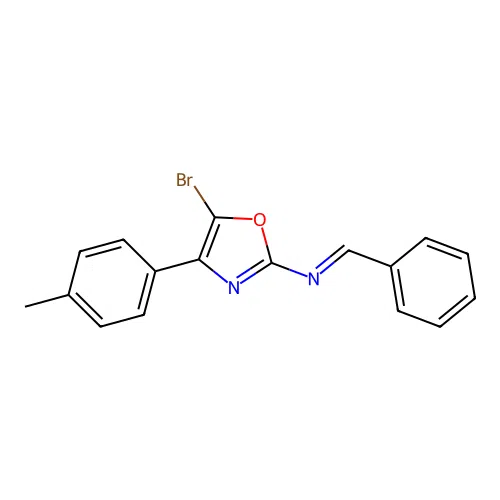 N-(5-Bromo-4-(4-methylphenyl)-1,3-oxazol-2-yl)-1-phenylmethanimine structure