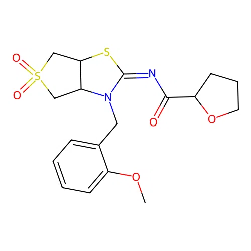 (Z)-N-(3-(2-methoxybenzyl)-5,5-dioxidotetrahydrothieno[3,4-d]thiazol-2(3H)-ylidene)tetrahydrofuran-2-carboxamide structure
