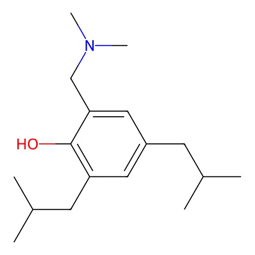 2-[(Dimethylamino)methyl]-4,6-bis(2-methylpropyl)phenol structure