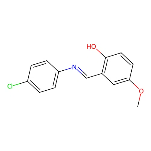 2-{(E)-[(4-chlorophenyl)imino]methyl}-4-methoxyphenol structure