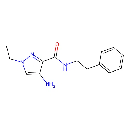 4-Amino-1-ethyl-N-phenethyl-1H-pyrazole-3-carboxamide structure