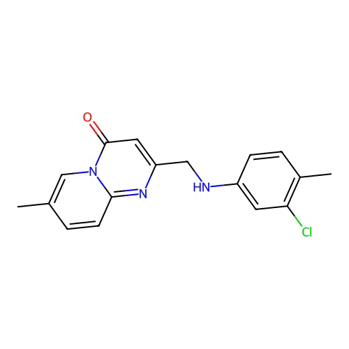 2-[(3-chloro-4-methylanilino)methyl]-7-methylpyrido[1,2-a]pyrimidin-4-one structure