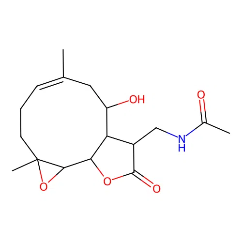 (+)-N-acetyl-8alpha-hydroxyparthenolidine structure