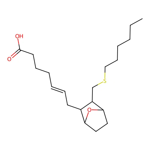 7-(3-((Hexylthio)methyl)-7-oxabicyclo(2.2.1)hept-2-yl)-5-heptenoic acid, (+)- structure