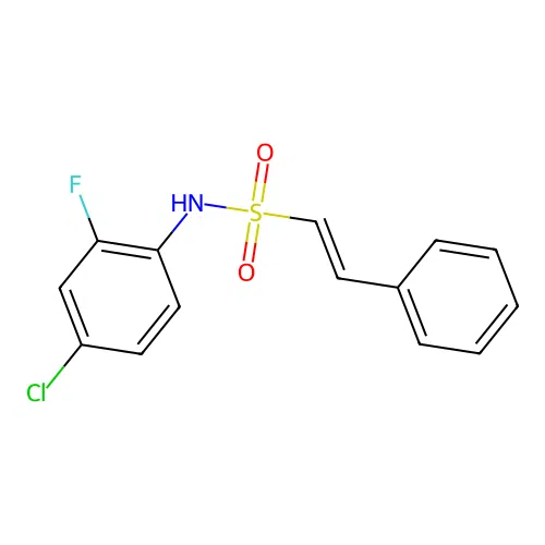 N-(4-chloro-2-fluorophenyl)-2-phenylethene-1-sulfonamide structure