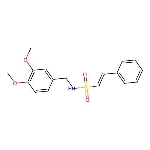 N-[(3,4-dimethoxyphenyl)methyl]-2-phenylethene-1-sulfonamide structure