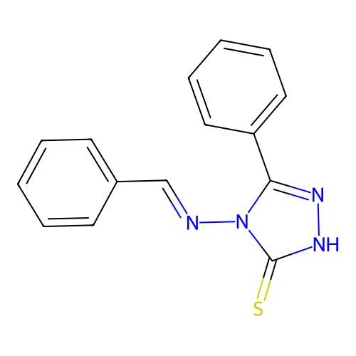 5-phenyl-4-{[(E)-phenylmethylidene]amino}-4H-1,2,4-triazole-3-thiol structure