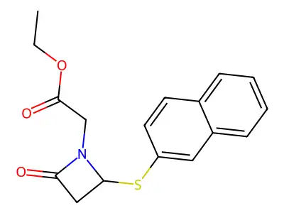 Ethyl 2-(2-naphthalen-2-ylsulfanyl-4-oxoazetidin-1-yl)acetate structure