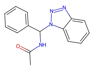 N-[1H-1,2,3-Benzotriazol-1-yl(phenyl)methyl]acetamide structure