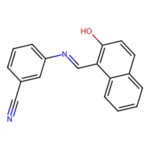 3-{[(2-Hydroxy-1-naphthyl)methylene]amino}benzonitrile structure