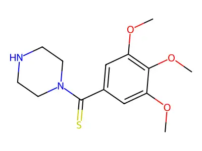 Piperazine, 1-[thioxo(3,4,5-trimethoxyphenyl)methyl]- structure