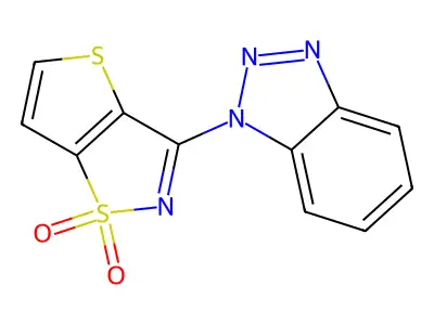 1H-Benzotriazole, 1-thieno(2,3-d)isothiazol-3-yl-, S(sup 1),S(sup 1)-dioxide structure