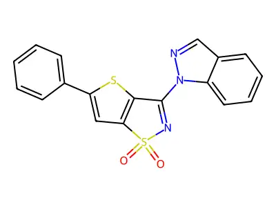 IH-Indazole, 1-(5-phenylthieno(2,3-d)isothiazol-3-yl)-, S(sup 1),S(sup 1)-dioxide structure