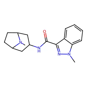 1-Methyl-N-(8-methyl-8-azabicyclo(3.2.1)oct-3-yl)-1H-indazole-3-carboxamide structure