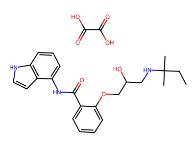 2-(3-((1,1-Dimethylpropyl)amino)-2-hydroxypropoxy)-N-(1H-indol-4-yl)benzamide oxalate structure