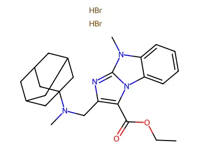 9H-Imidazo(1,2-a)benzimidazole-3-carboxylic acid, 9-methyl-2-((methyltricyclo(3.3.1.1(sup 3,7))dec-1-ylamino)methyl)-, ethyl ester, dihydrobromide structure