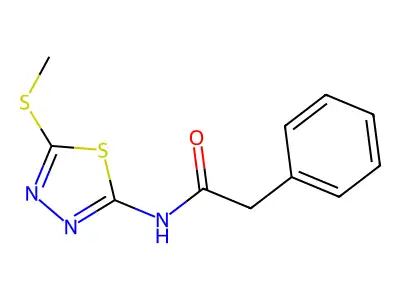 N-(5-(methylthio)-1,3,4-thiadiazol-2-yl)-2-phenylacetamide structure