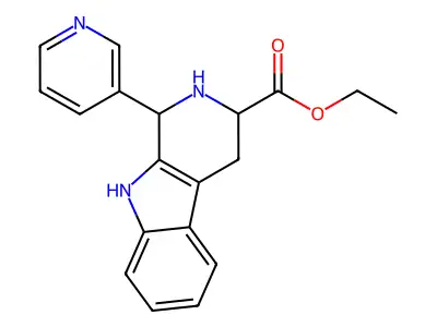 Ethyl 1-(3-pyridinyl)-2,3,4,9-tetrahydro-1H-pyrido(3,4-b)indole-3-carboxylate structure