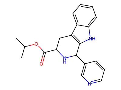 Isopropyl 1-(3-pyridinyl)-2,3,4,9-tetrahydro-1H-pyrido(3,4-b)indole-3-carboxylate structure