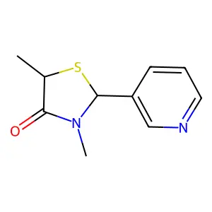 (2R,5S)-3,5-Dimethyl-2-(pyridin-3-yl)thiazolidin-4-one structure