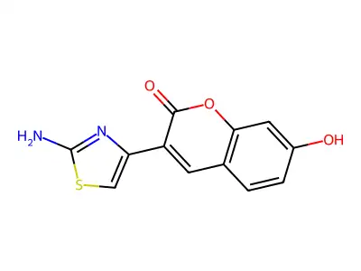 3-(2-aminothiazol-4-yl)-7-hydroxy-2H-chromen-2-one structure