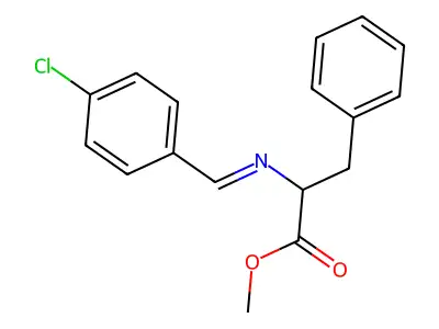 Methyl 2-{[(4-chlorophenyl)methylene]amino}-3-phenylpropanoate structure