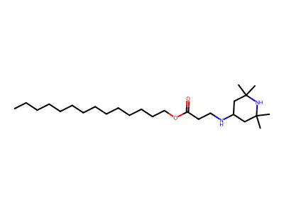 beta-Alanine, N-(2,2,6,6-tetramethyl-4-piperidinyl)-, tetradecyl ester structure
