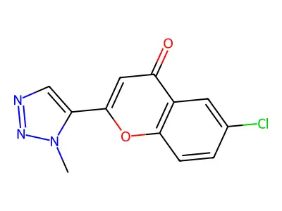 4H-1-Benzopyran-4-one, 6-chloro-2-(1-methyl-1H-1,2,3-triazol-5-yl)- structure