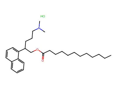 Dodecanoic acid, 5-(dimethylamino)-2-(1-naphthalenyl)pentyl ester, hydrochloride structure