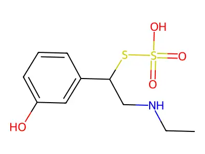 Thiosulfuric acid, S-(2-(ethylamino)-1-(3-hydroxyphenyl)ethyl) ester structure