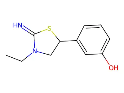3-(3-Ethyl-2-imino-1,3-thiazolidin-5-yl)phenol structure