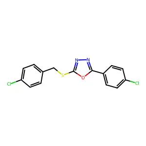 2-((4-Chlorobenzyl)thio)-5-(4-chlorophenyl)-1,3,4-oxadiazole structure
