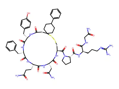 Argipressin, (1-mercapto-4-phenylcyclohexaneacetic acid)(1)- structure