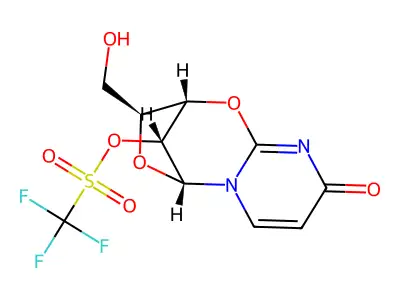 2'-O-triflyl-2,3'-anhydroxylosyluracil structure