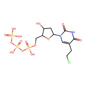Uridine 5'-(tetrahydrogen triphosphate), 5-(2-chloroethyl)-2'-deoxy- structure