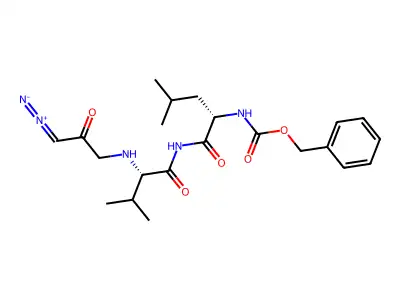 N-Benzyloxycarbonyl-leucyl-valyl-glycine diazomethane structure
