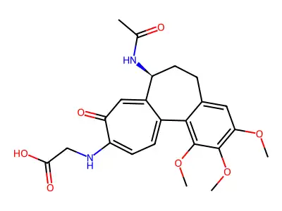 2-[(7-acetamido-1,2,3-trimethoxy-9-oxo-6,7-dihydro-5H-benzo[a]heptalen-10-yl)amino]acetic acid structure
